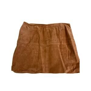 Brown Suede Mini-Skirt